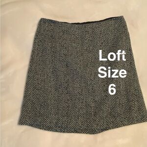Loft Size 6 Herringbone Mini Skirt